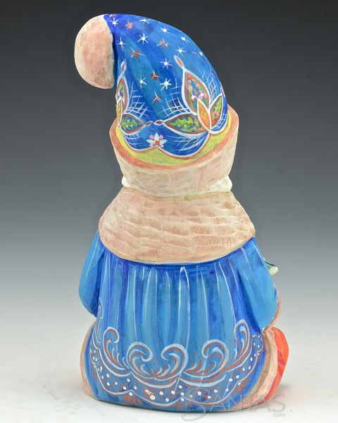 Decorative Blue Sitting Russian Santa