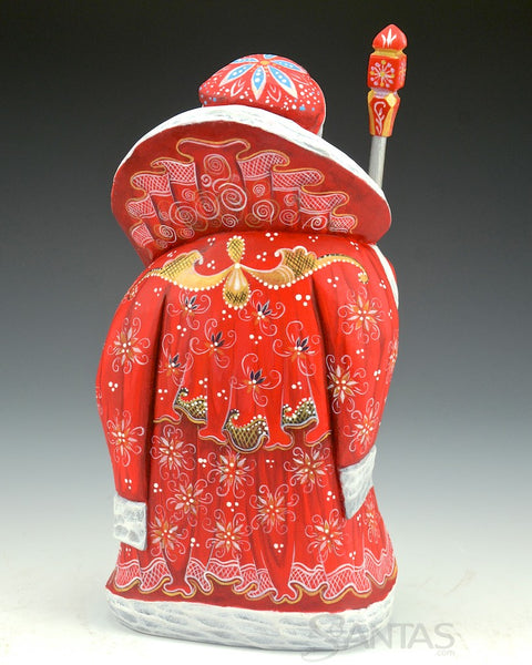 8 inch Red Scenic Santa with Staff