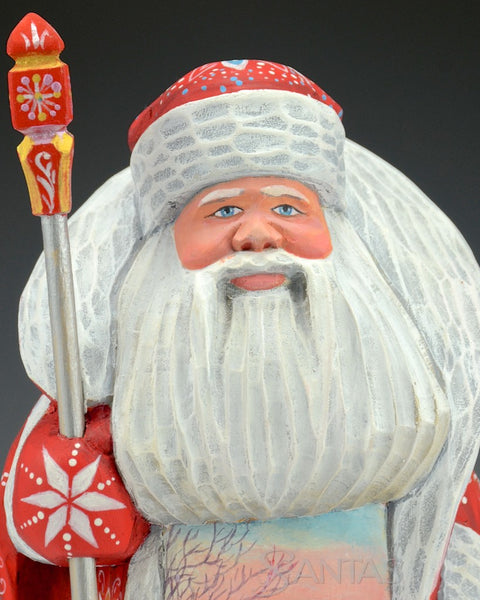 8 inch Red Scenic Santa with Staff