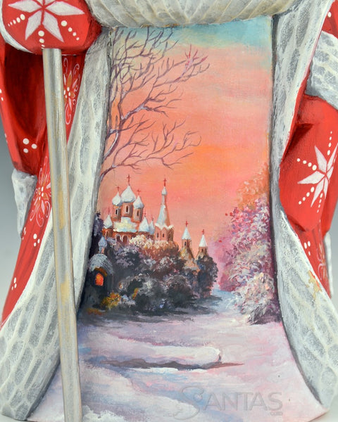 8 inch Red Scenic Santa with Staff