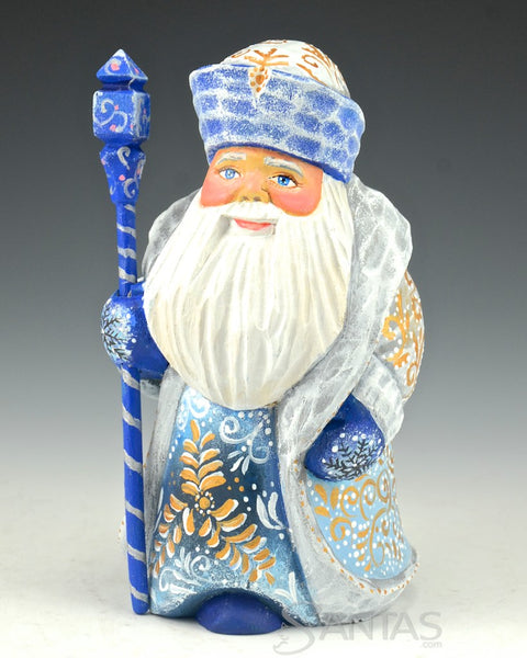 Blue and white Frosted Russian Santa