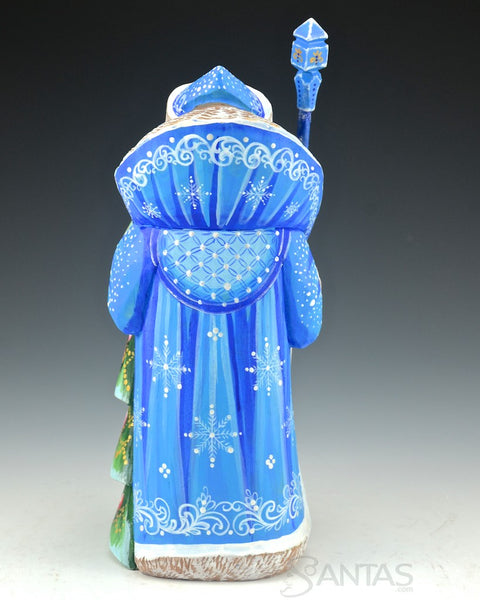 9 inch Santa Carving with Decorated Tree