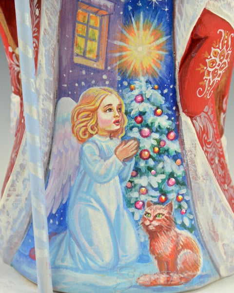 8 inch Russian Santa with Kneeling Girl Scene