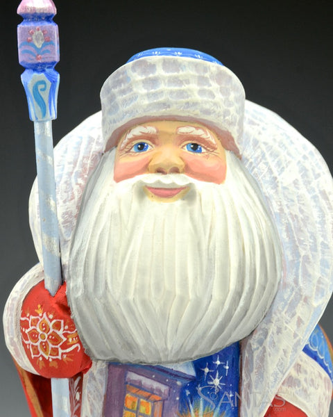 8 inch Russian Santa with Kneeling Girl Scene