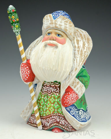 Small Decorative Green Russian Santa