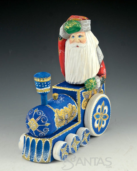 Russian Santa Riding Decorative Train