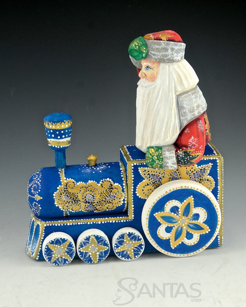 Russian Santa Riding Decorative Train