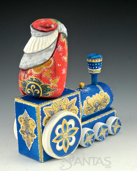 Russian Santa Riding Decorative Train