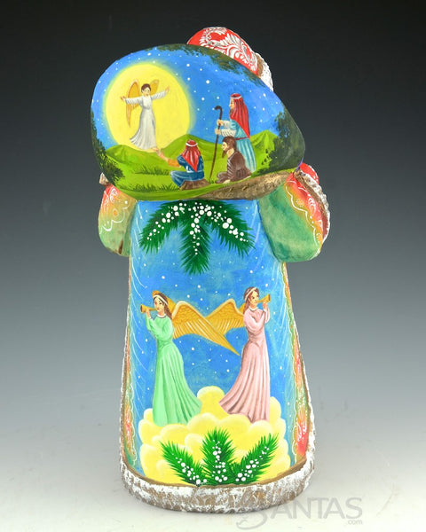 Russian Santa with Nativity and Scenic Back