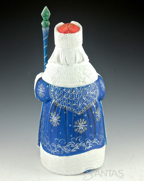 Russian Santa with Bird and Starry Night Scene