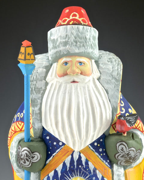 Russian Santa with Nativity and Animals 10 inches