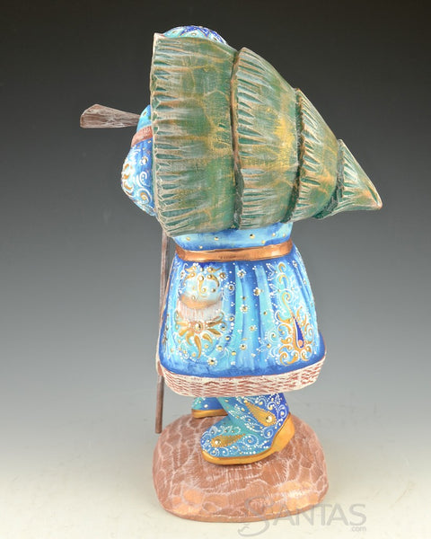 Decorative Blue Russian Santa Bring Home the Tree