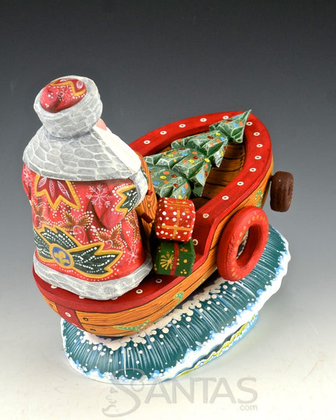 Captain Santa in Boat with Tree and Gifts