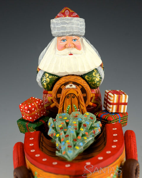 Captain Santa in Boat with Tree and Gifts