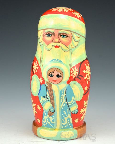 Santa and Snowmaiden Nesting doll 3 piece